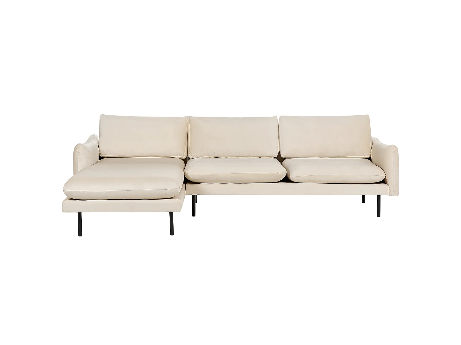 Canapé d'angle 4 places en velours beige