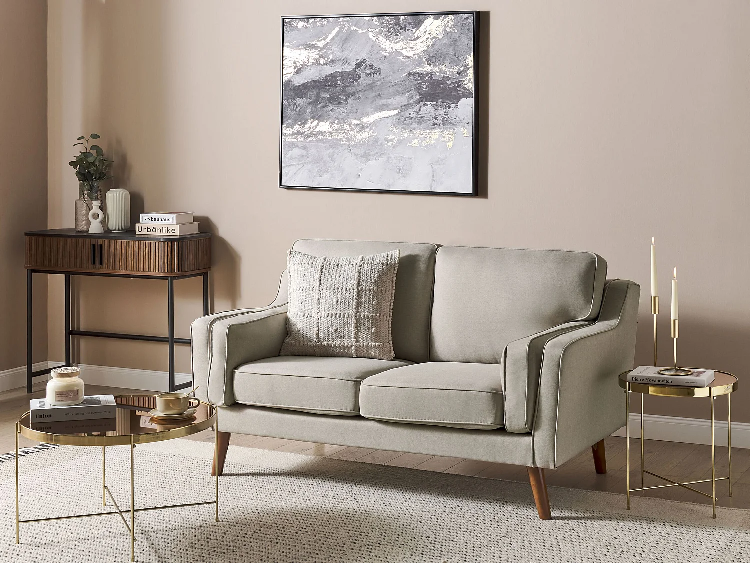 Canapé LOKKA Tissu Beige 2 places