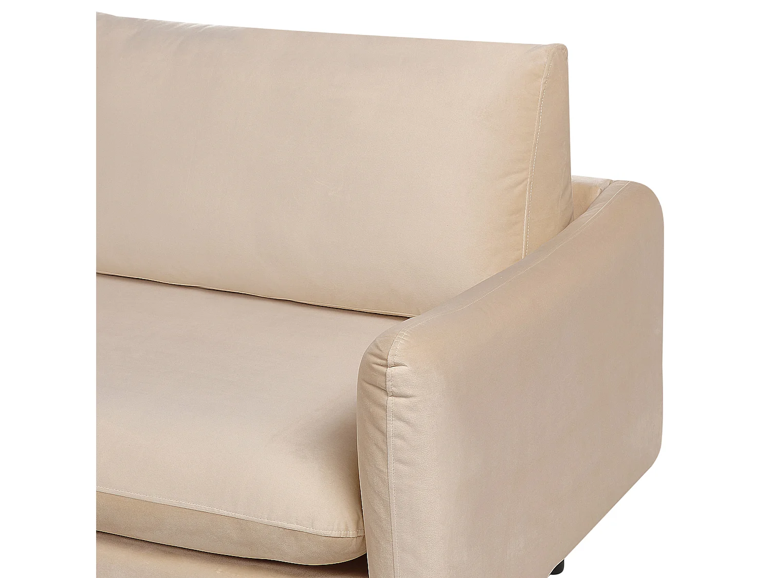 Hoekbank VINTERBRO Fluweel Beige 4-zitter Rechterzijde