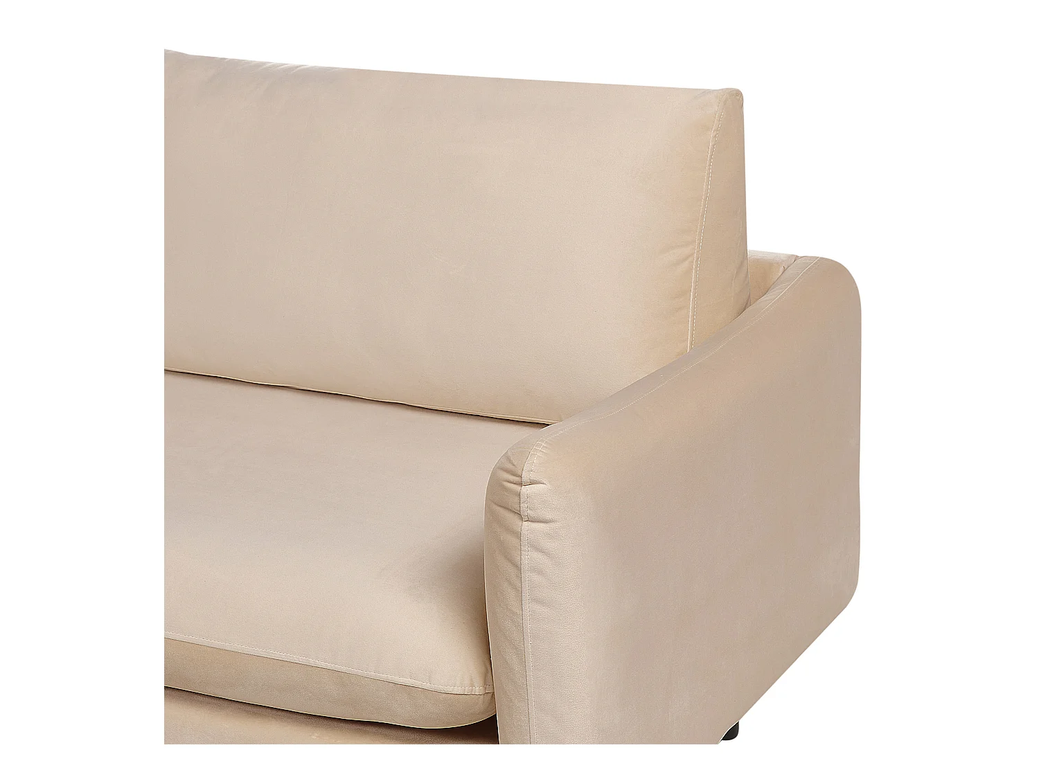 Ecksofa VINTERBRO Samtstoff Beige 4-Sitzer rechtsseitig