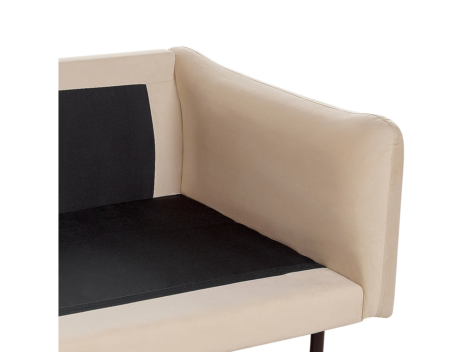 Canapé D'Angle 4 Places en Velours Beige Contreplaqué Bois de Pin à Accoudoirs Droits Vinterbro