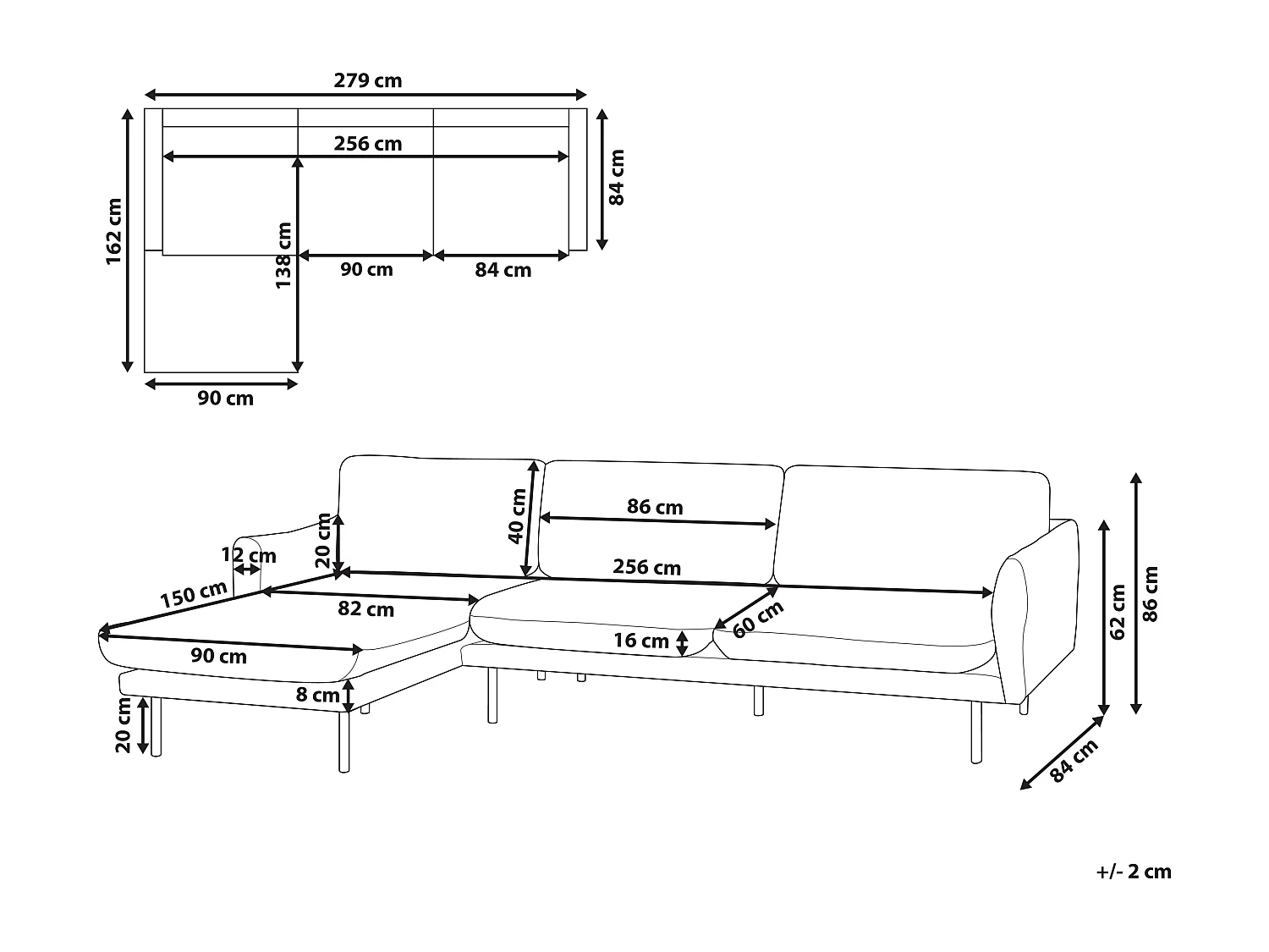 Divano angolare VINTERBRO Velluto Beige 4 posti Lato destro