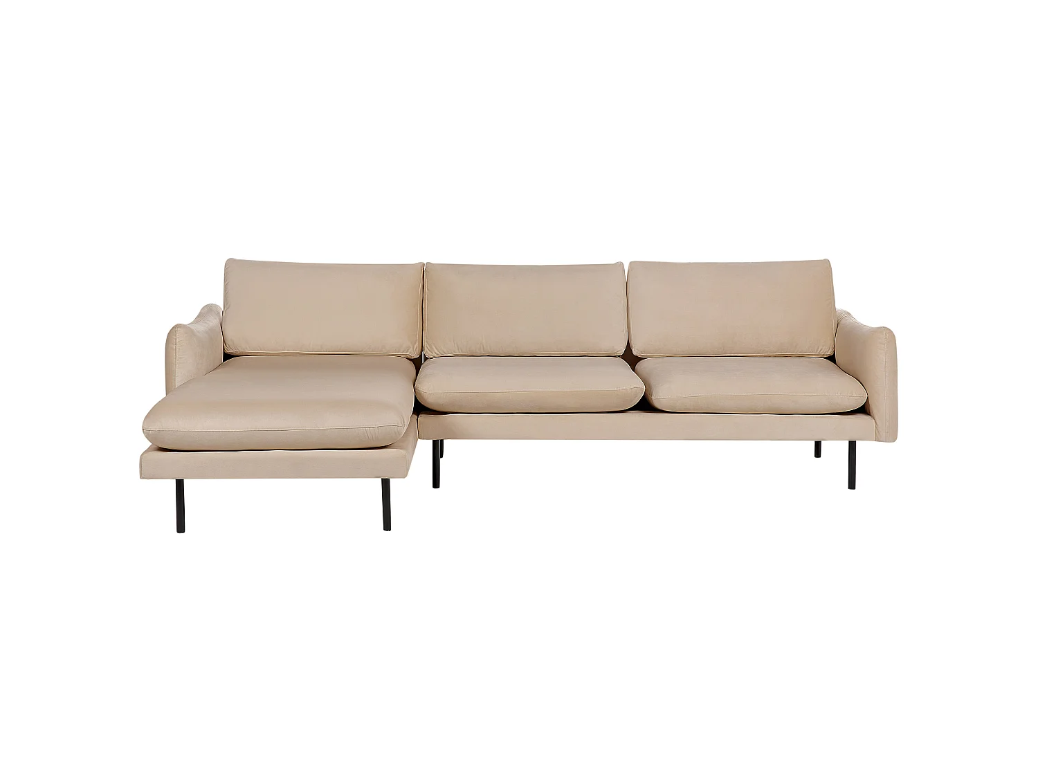 Hörnsoffa VINTERBRO Sammet Beige Högervänd