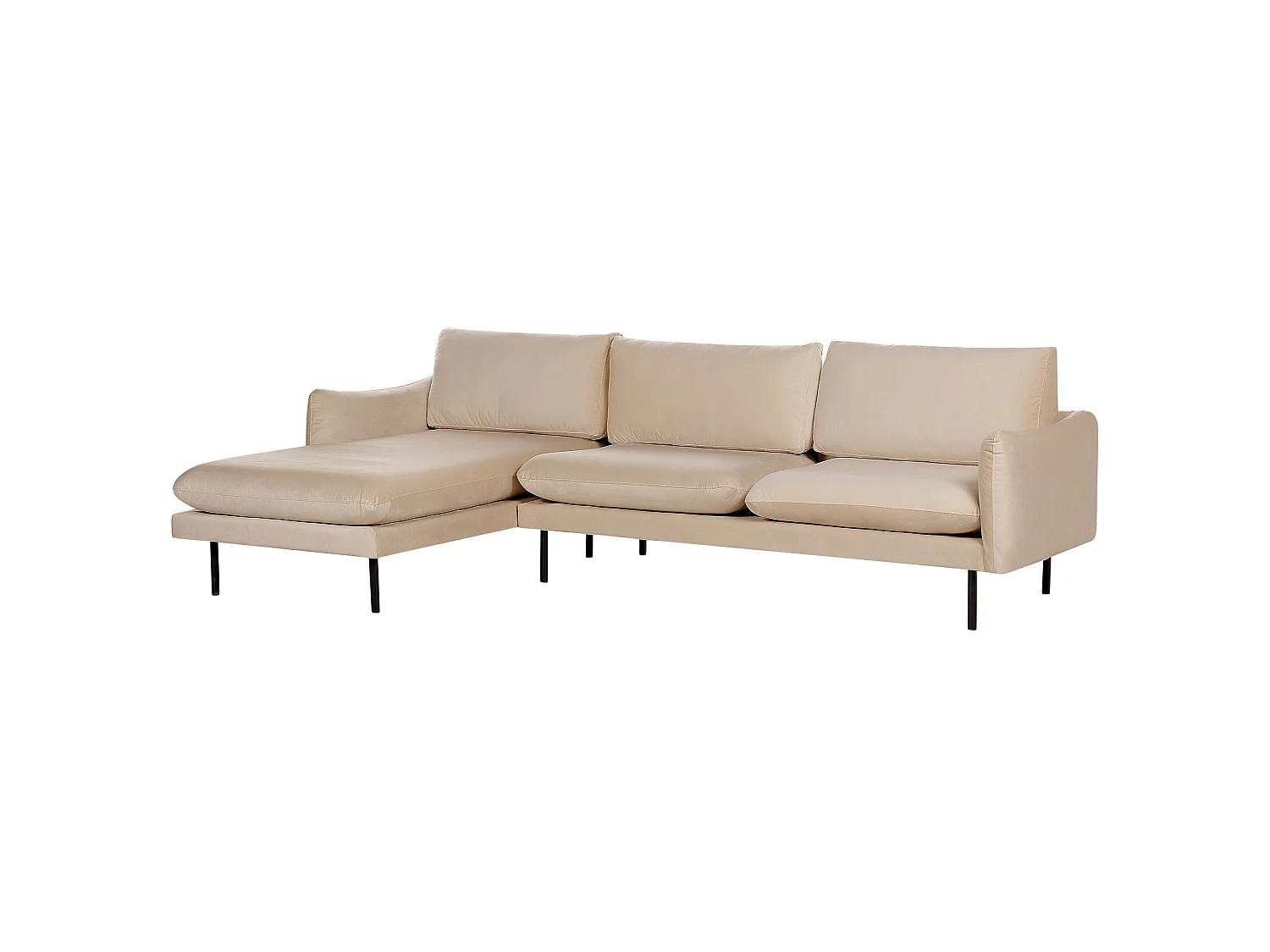 Hörnsoffa VINTERBRO Sammet Beige Högervänd