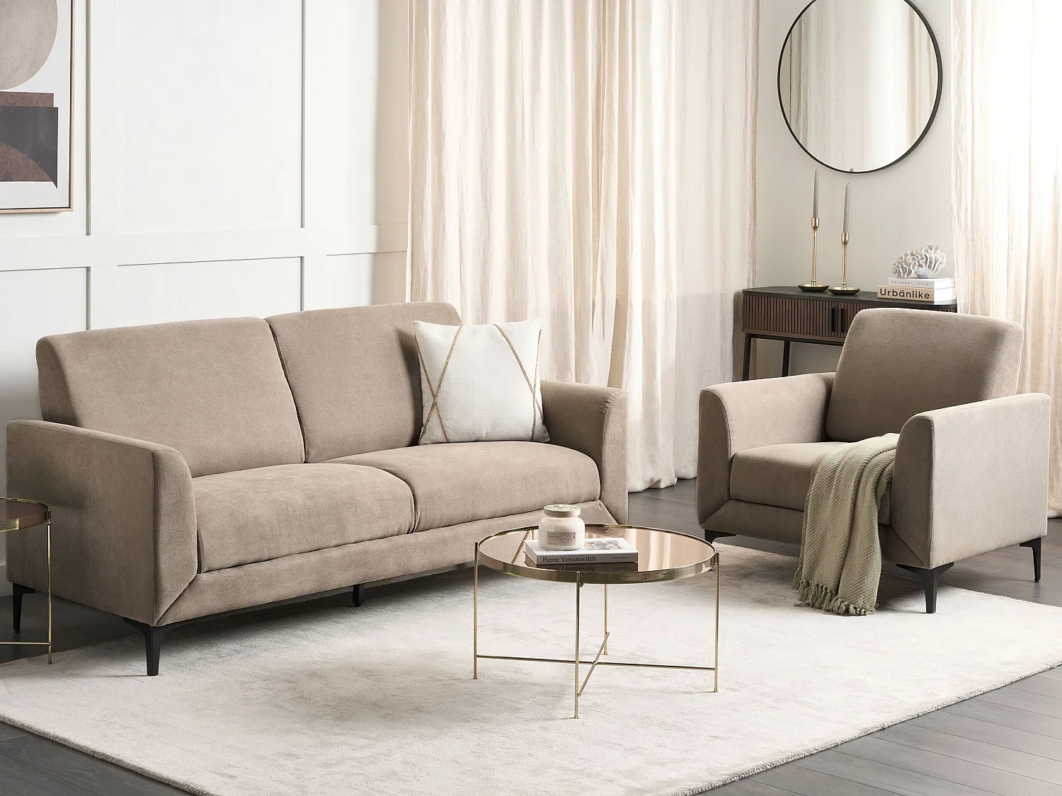 Bank FENES Stof Taupe 3-zitter