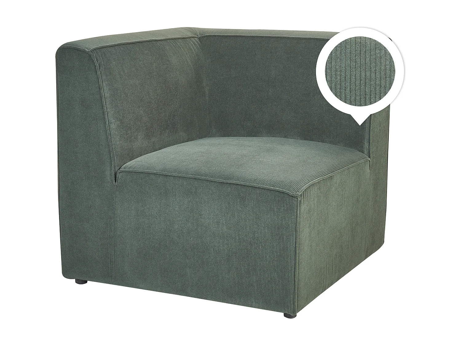 Modernes Sofa-Eckelement Stoffbezug Cord grün 1-Sitzer für Modulsofa Lemvig