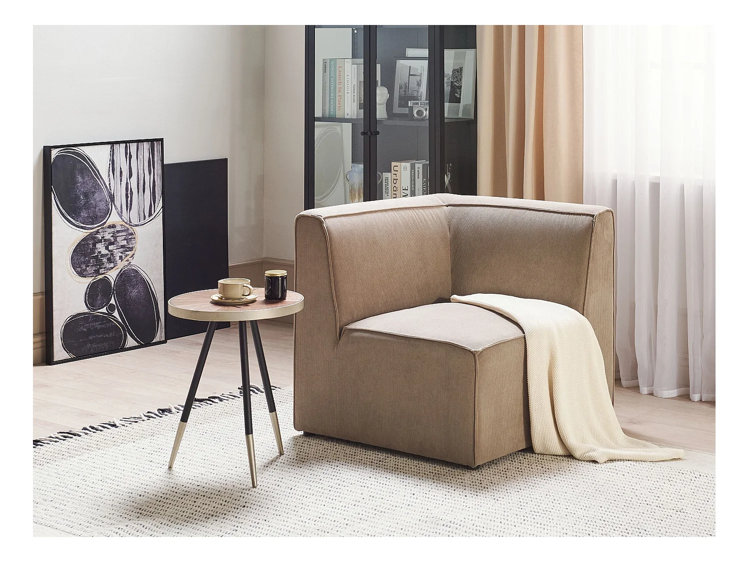 Moduł narożny LEMVIG Sztruks Beżowoszary