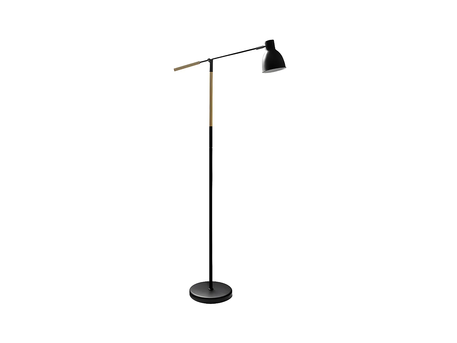 Lampadaire articulé ACOPLE noir/hêtre E27 Orientable FABRILAMP