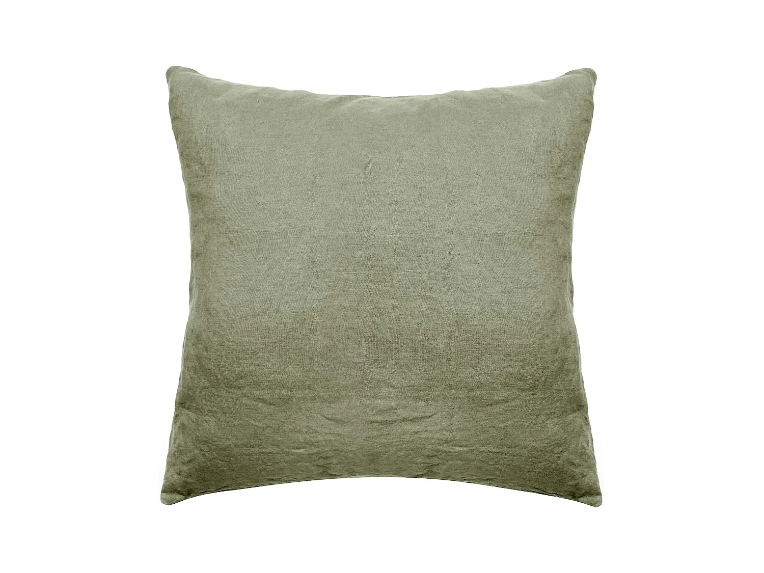 Taie d'oreiller uni 65X65 cm lin lavé froissé SONATE vert Sauge