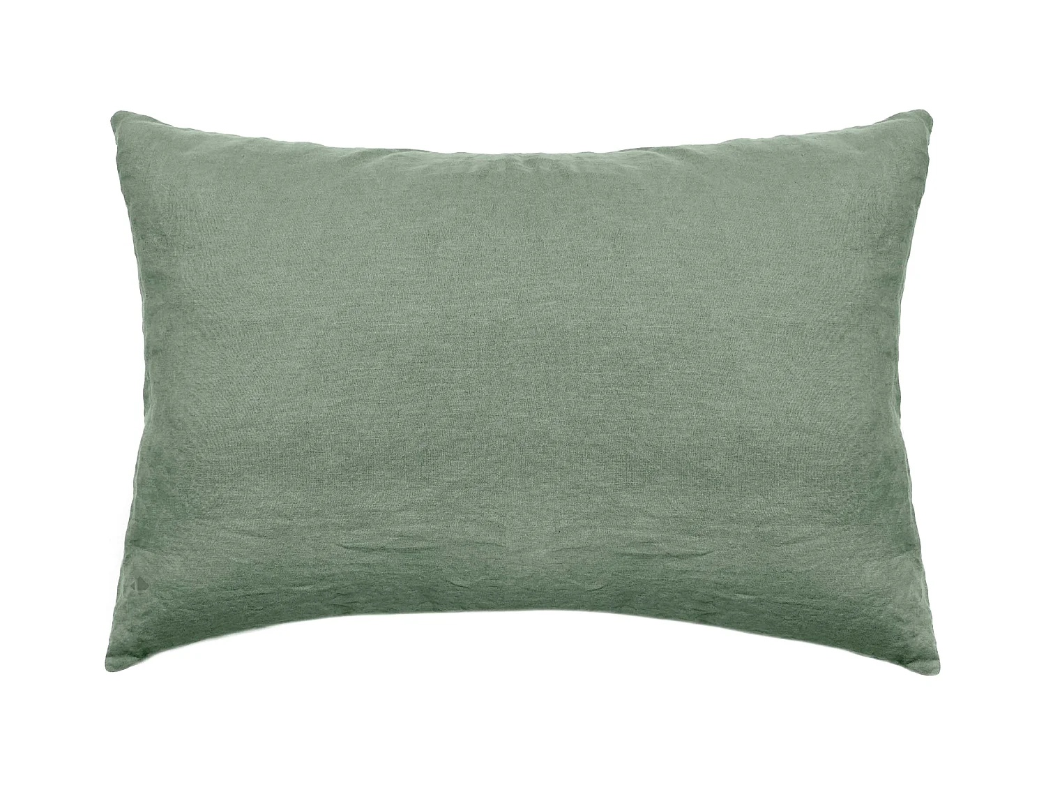 Taie d'oreiller uni 50x70 cm 100% lin lavé SONATE vert Thym