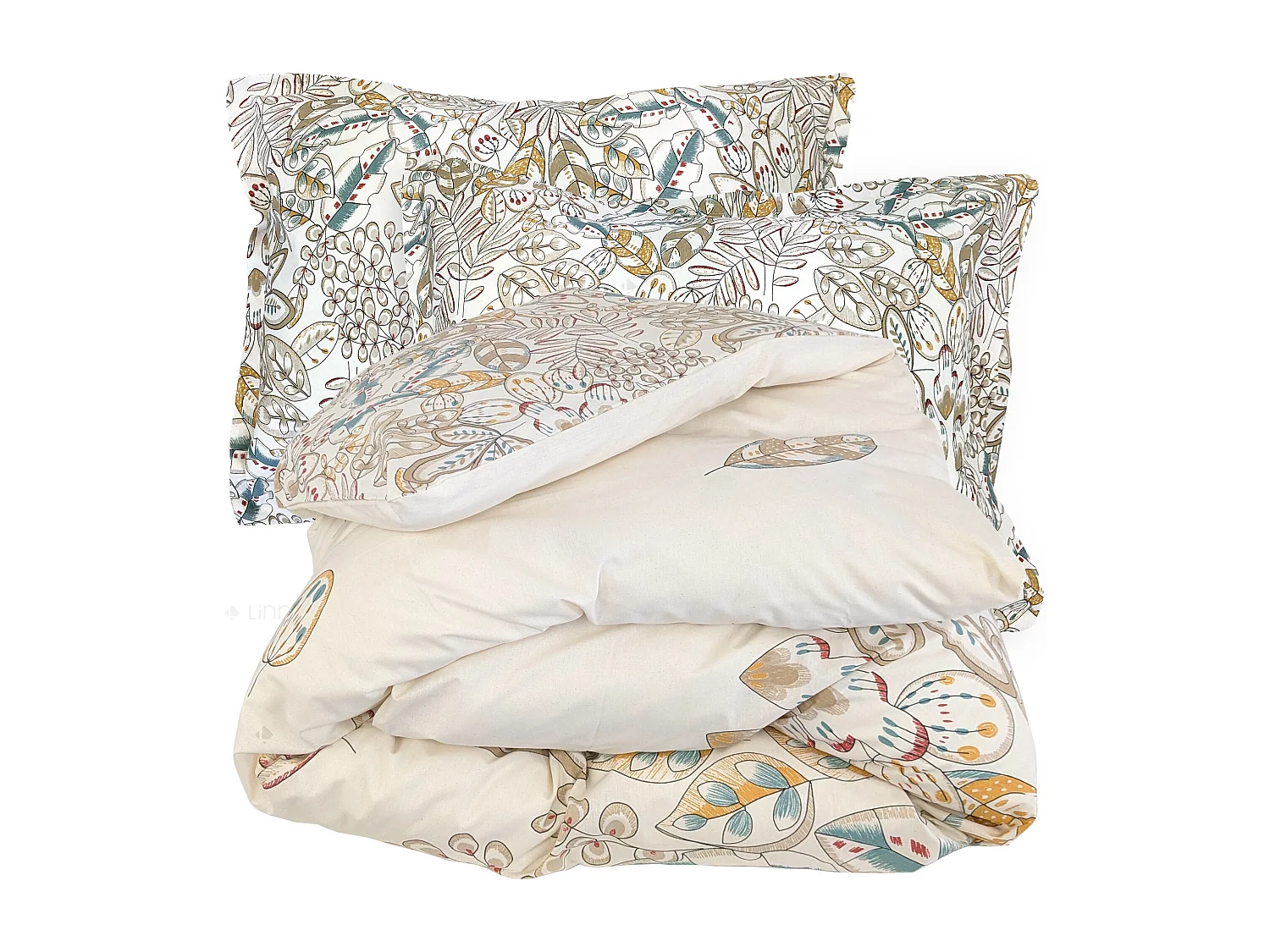 Parure de lit 200x200 cm 50x70 cm coton OKY écru Naturel 3 pièces