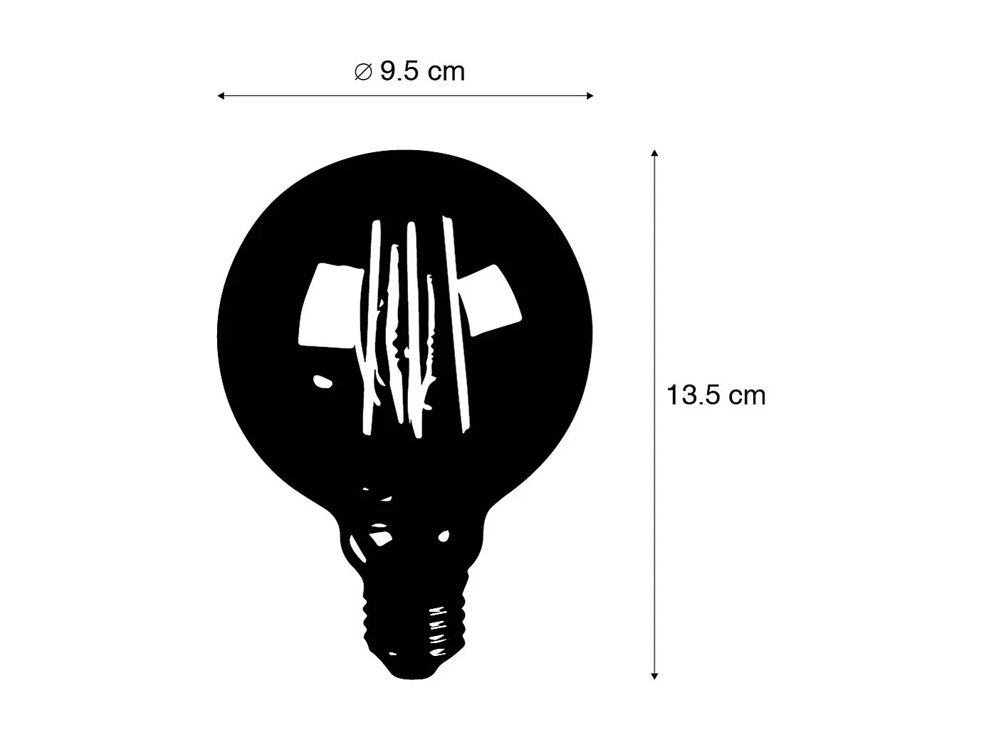 Ampoule LED dimmable 3 niveaux E27 G95 Goldline 5W 530lm 2200K