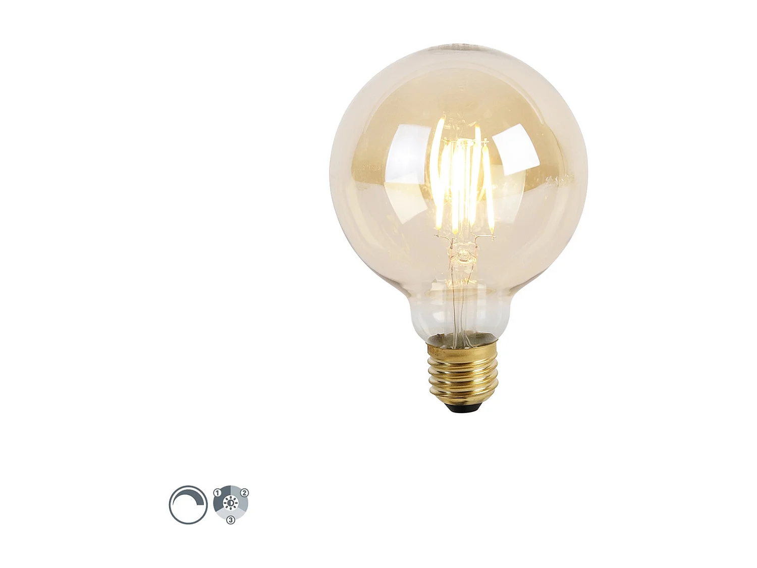 Ampoule LED dimmable 3 niveaux E27 G95 Goldline 5W 530lm 2200K