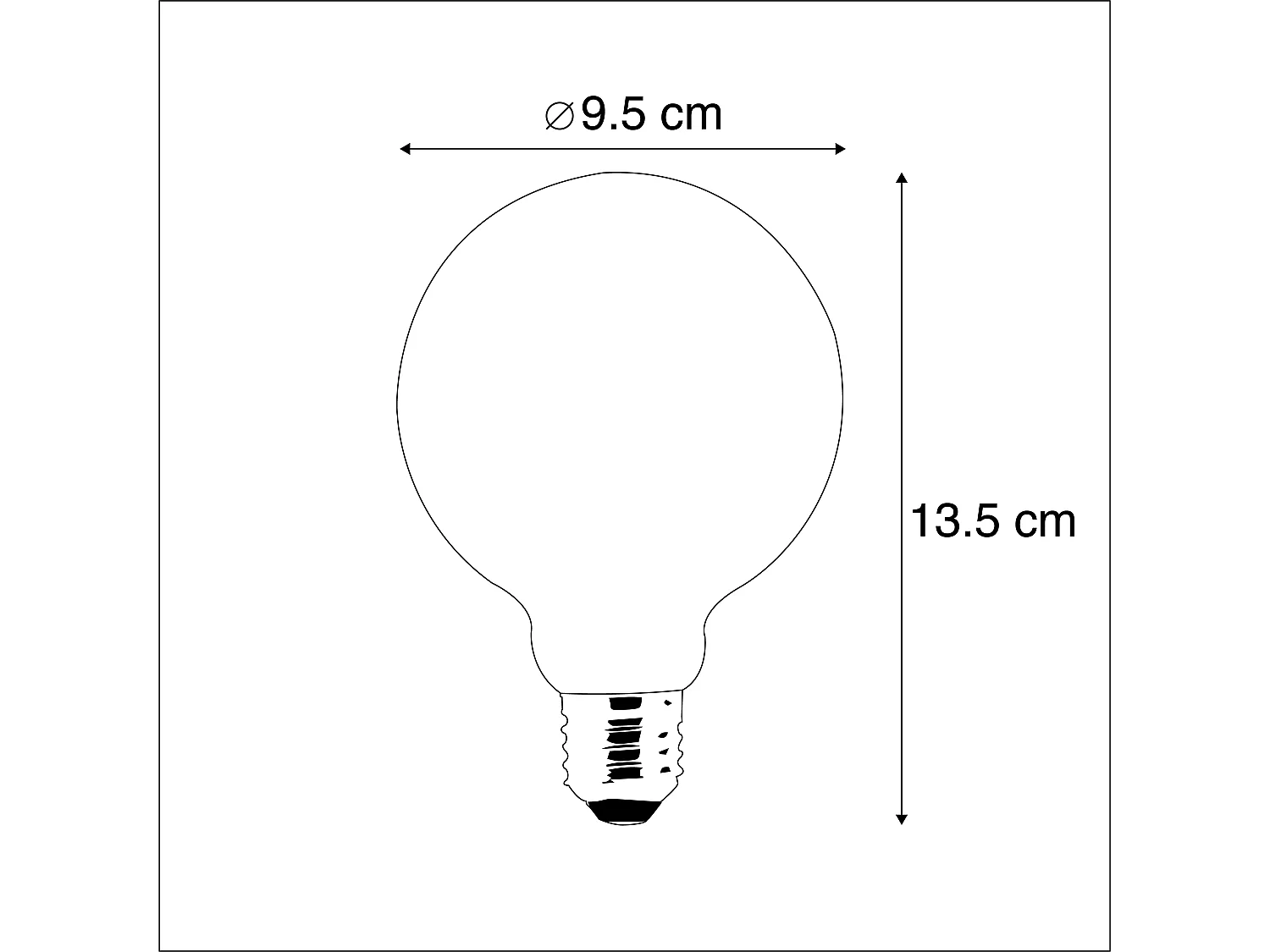Ampoule LED E27 Dim to Warm G95 Or 8W 806lm 2000-2700K