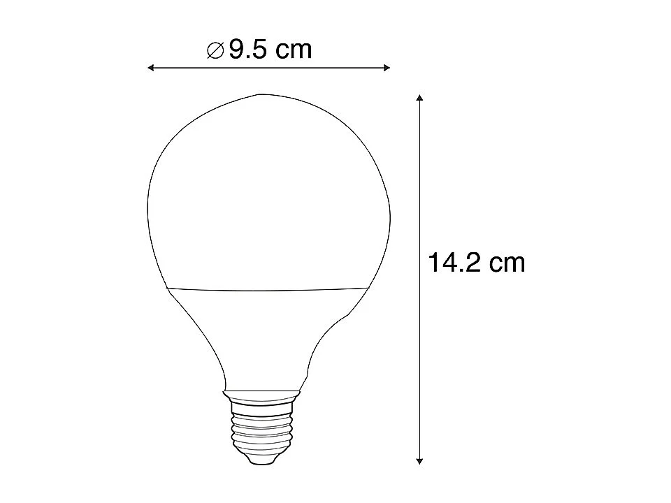 Ampoule LED intelligente E27 à intensité variable G95 11W 900lm 2200-4000K RGB