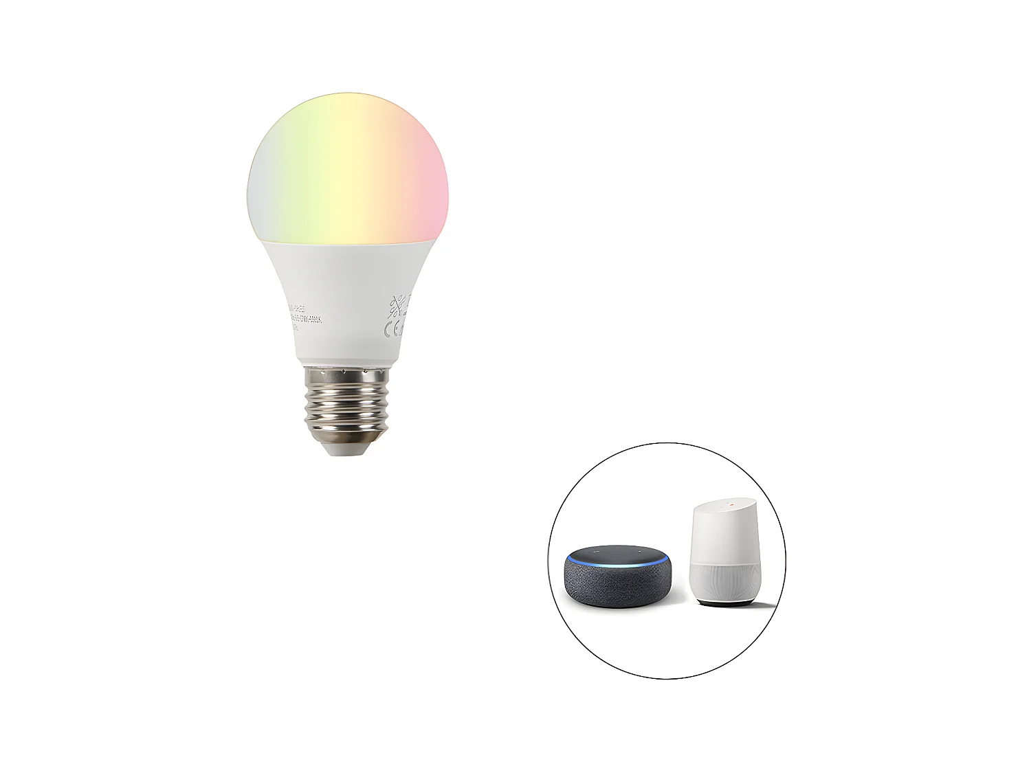 Lampe LED intelligente E27 RGBW A60 9W 806 lm 2200-4000K
