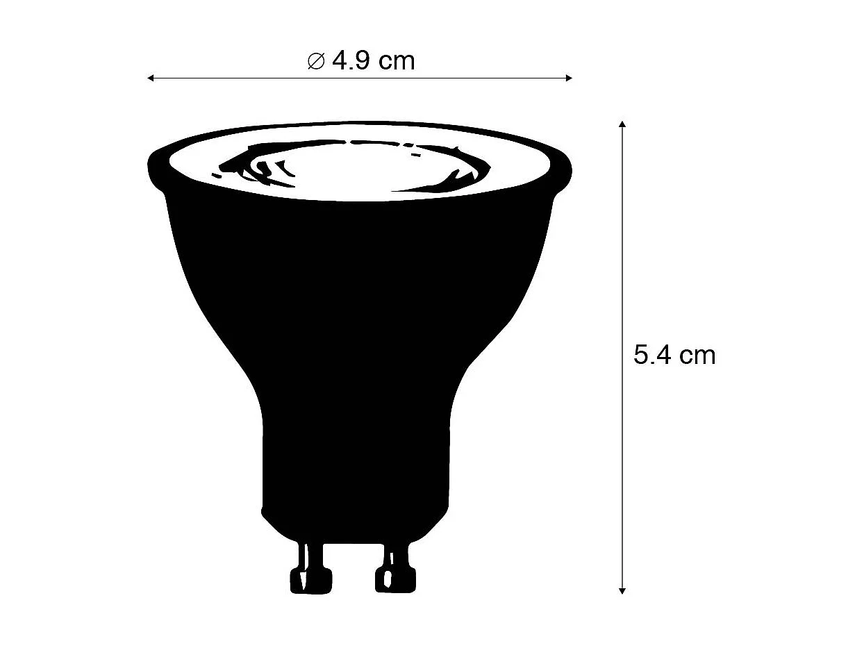 Lot de 3 ampoules LED GU10 RGBW intelligentes 5W 350 lm 2200-4000K