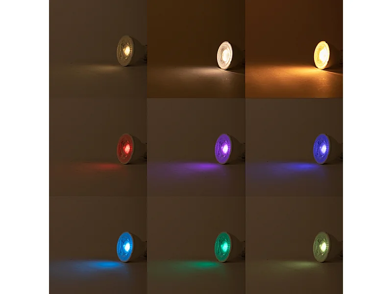 Lot de 3 ampoules LED GU10 RGBW intelligentes 5W 350 lm 2200-4000K