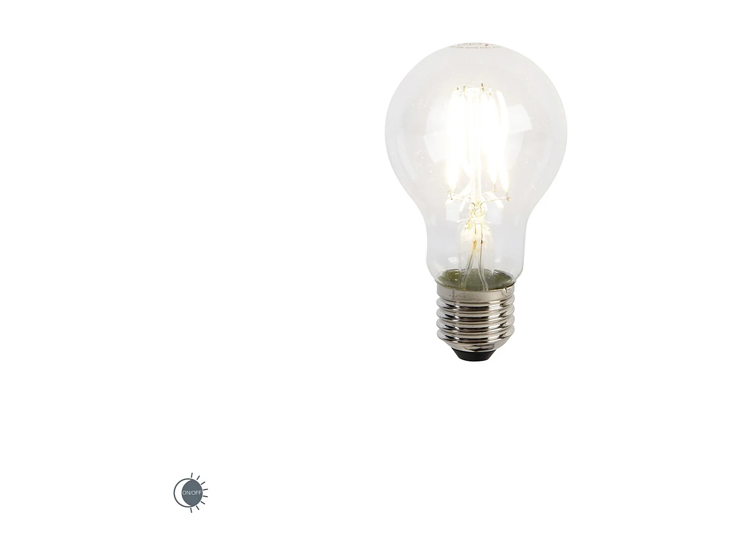 Ampoule LED E27 filament A60 détecteur crépusculaire 4W 470lm 2700K