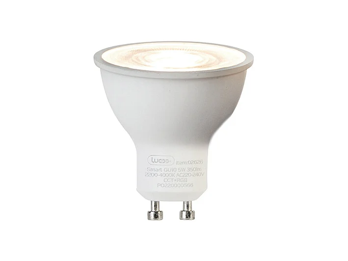 Ampoule LED GU10 RGBW intelligente 5W 350lm 2200-4000K