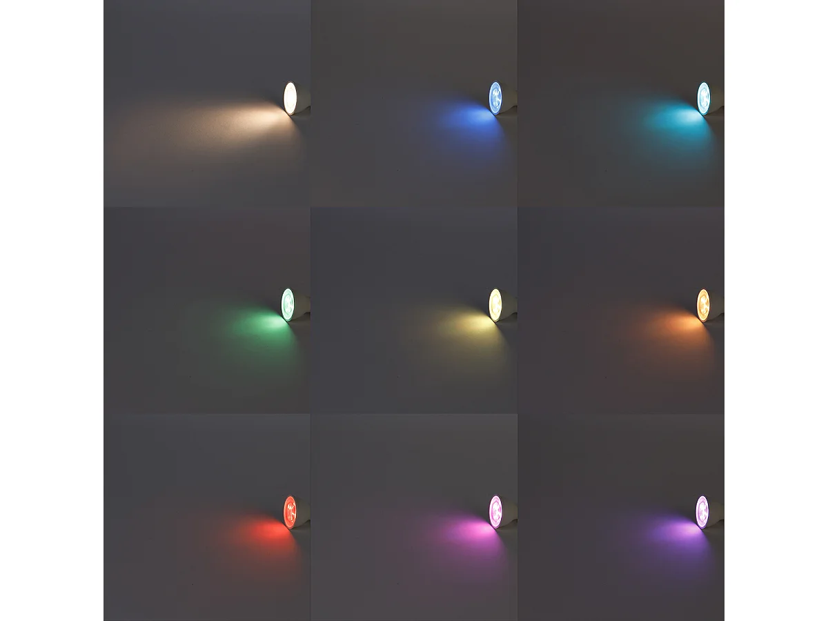 Ampoule LED GU10 RGBW intelligente 5W 350lm 2200-4000K