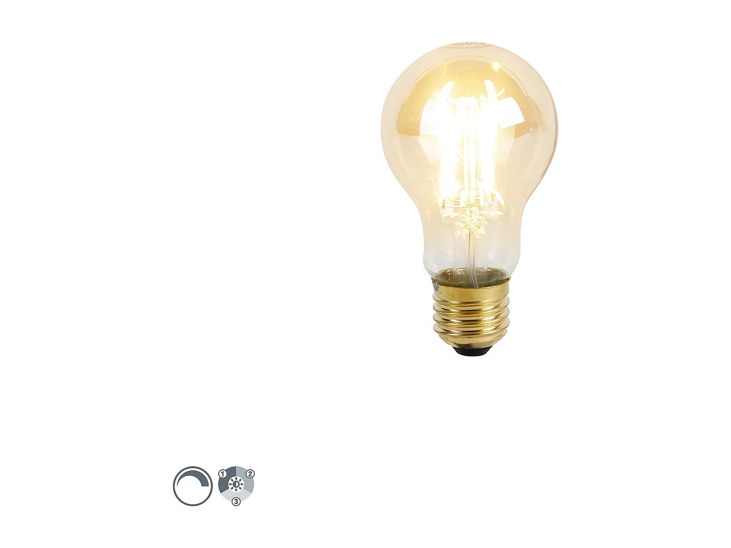 Ampoule LED E27 à intensité variable 3 niveaux A60 goldline 5W 530lm 2200K