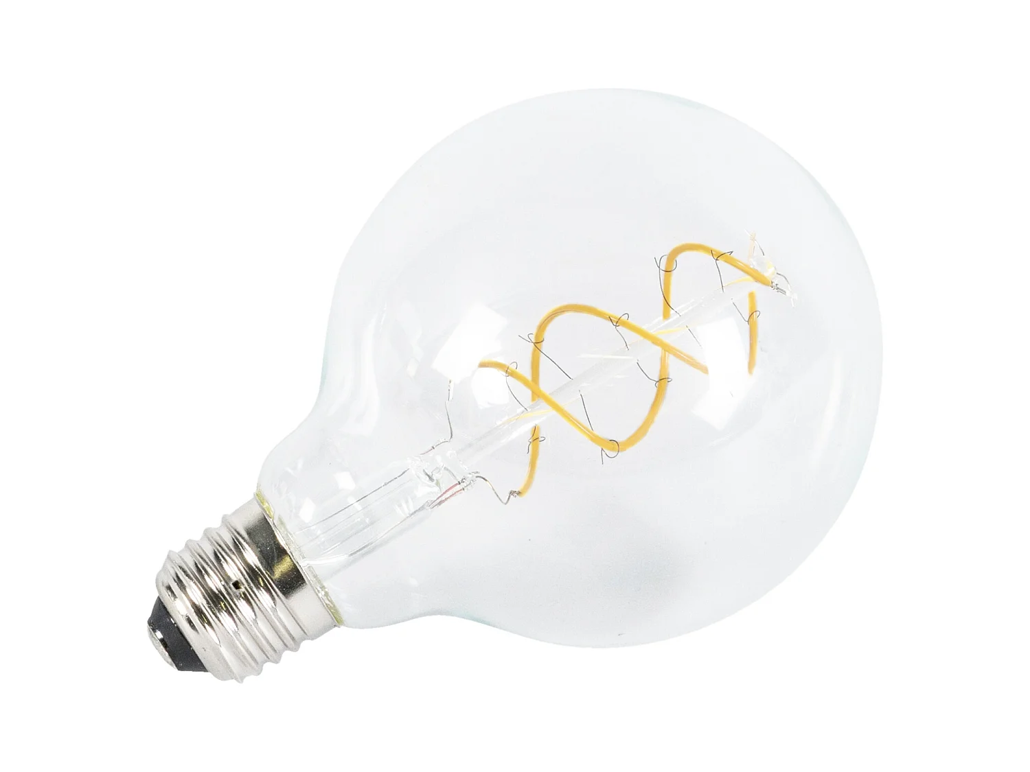 Ampoule LED à filament torsadé E27 G95 transparente 5W 400lm 2200K