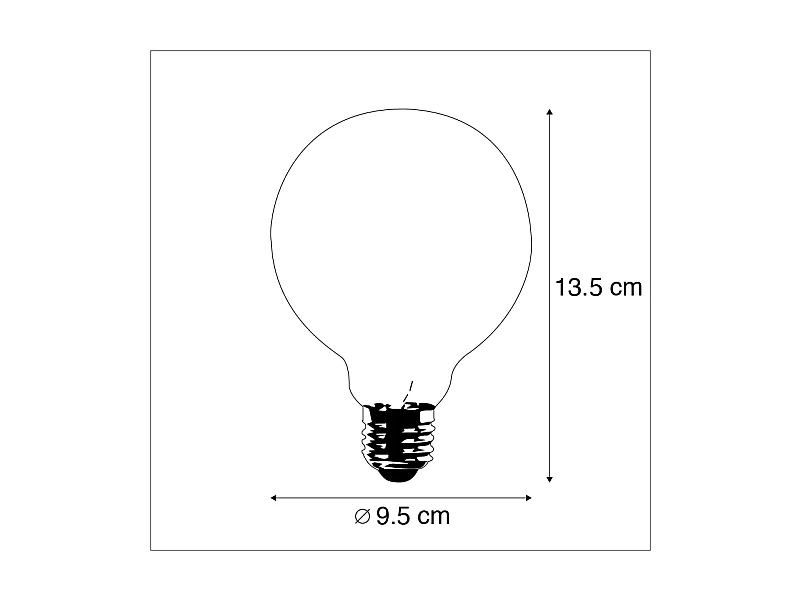 Ampoule LED à filament torsadé E27 G95 transparente 5W 400lm 2200K