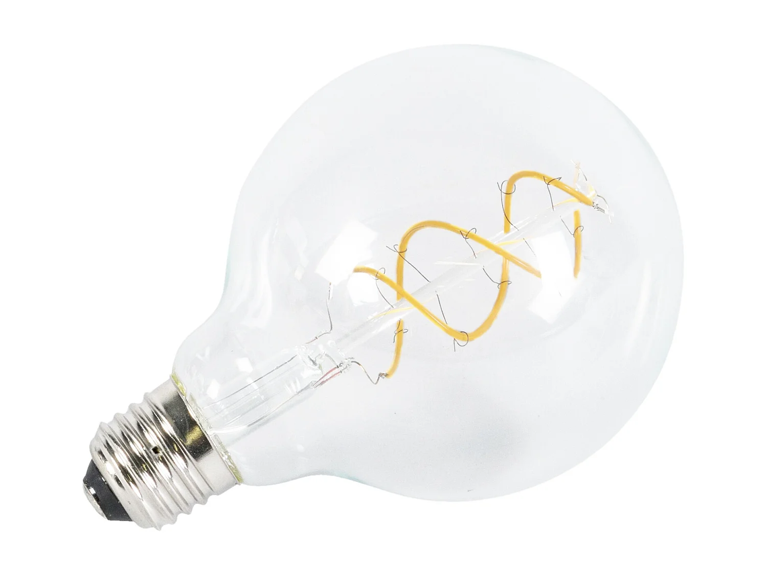 Ampoule LED à filament torsadé E27 G95 transparente 5W 400lm 2200K