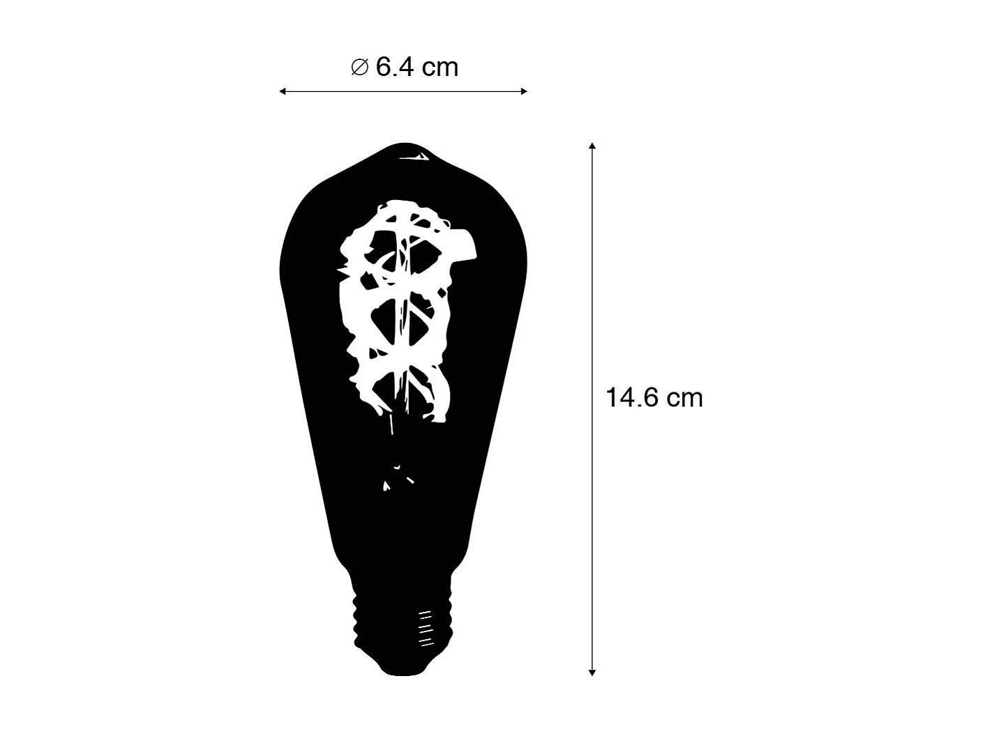 Ampoule LED E27 filament en spirale ST64 5W 400lm 2200K