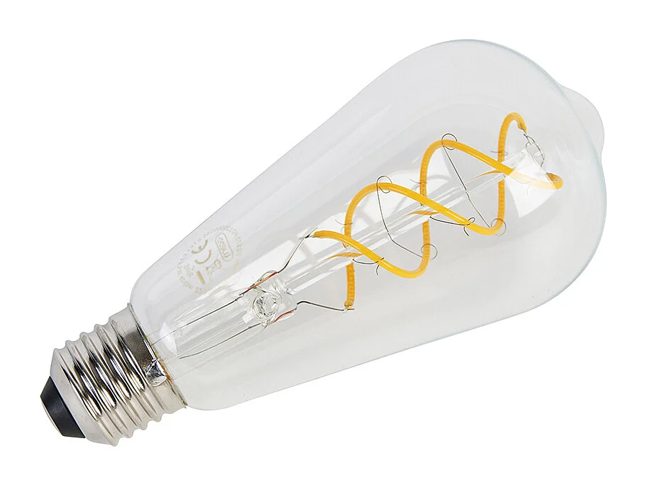 Ampoule LED E27 filament en spirale ST64 5W 400lm 2200K