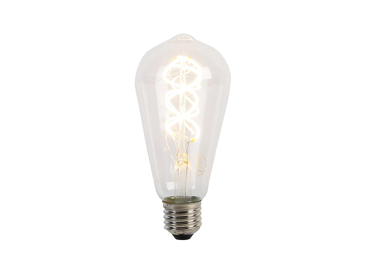 Ampoule LED E27 filament en spirale ST64 5W 400lm 2200K