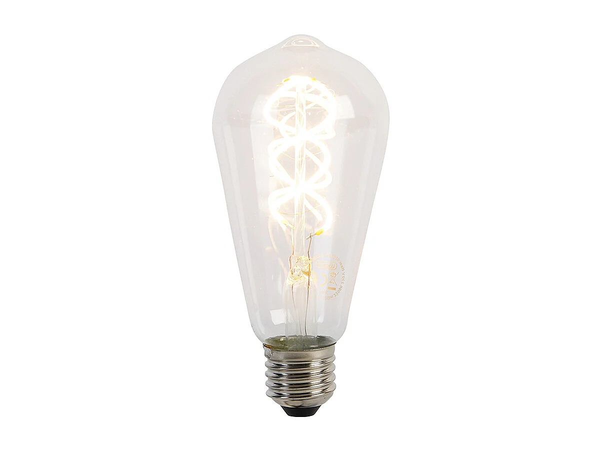 Ampoule LED E27 filament en spirale ST64 5W 400lm 2200K