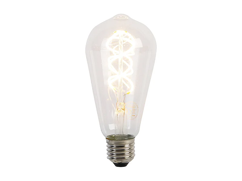 Ampoule LED E27 filament en spirale ST64 5W 400lm 2200K