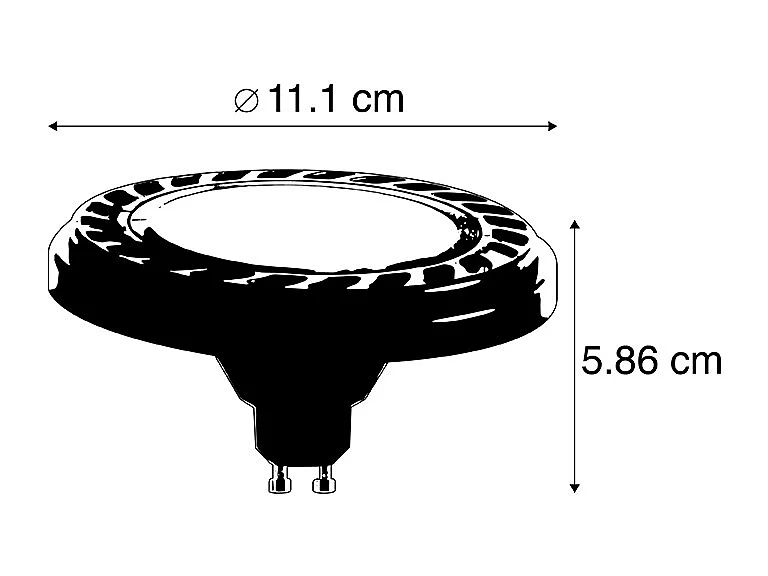 Ampoule LED GU10 à intensité variable 3 niveaux AR111 8W 700lm 2700K