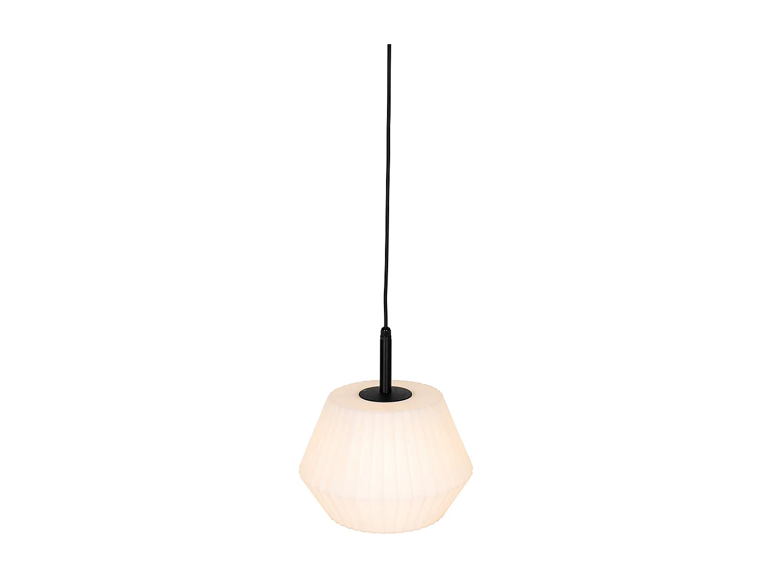 Lampe suspendue d'extérieur moderne noire avec abat-jour blanc 32,9 cm IP44 - Robbert