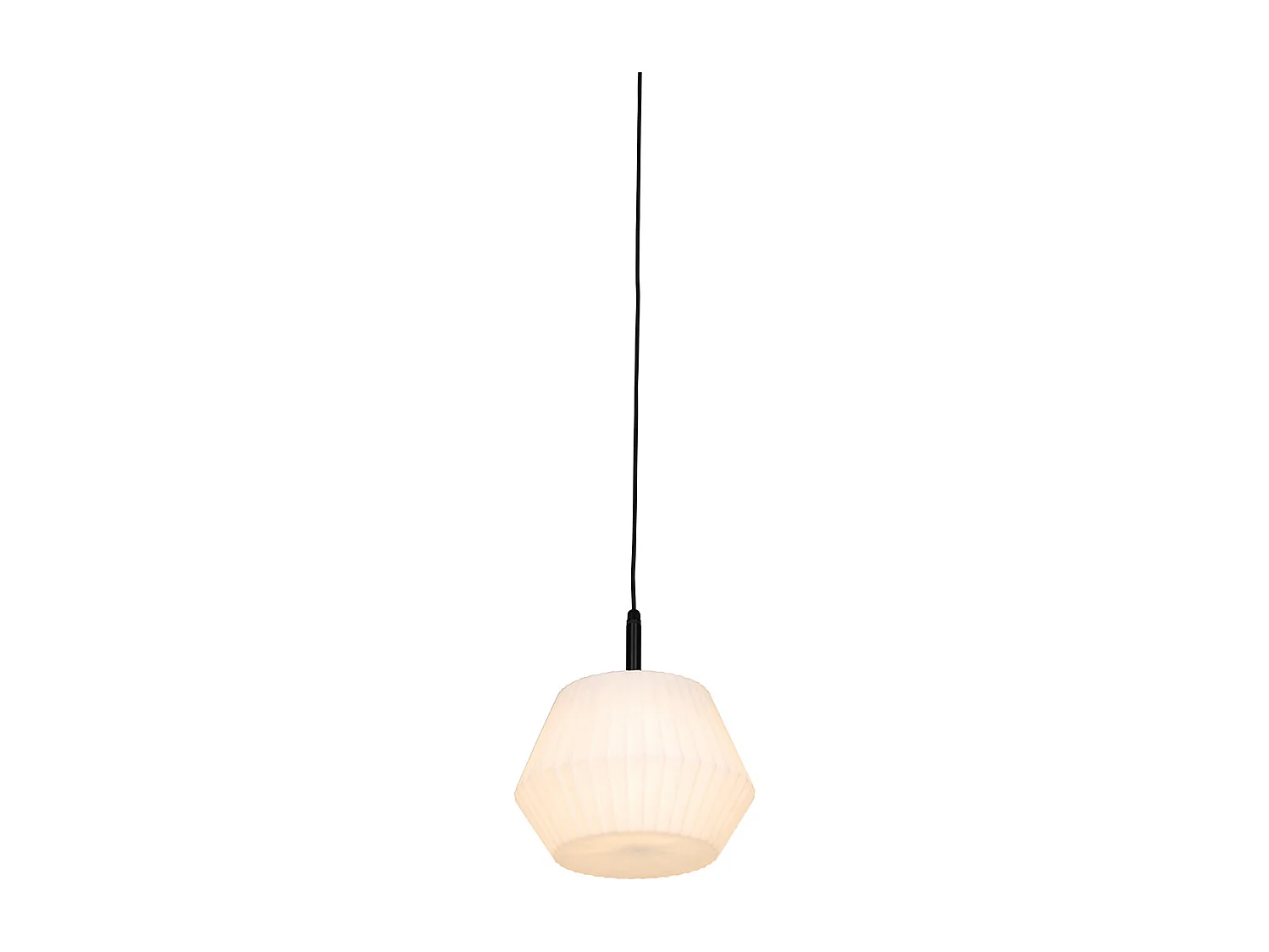 Suspension d'extérieur moderne noire avec abat-jour blanc 33 cm IP44 - Robbert