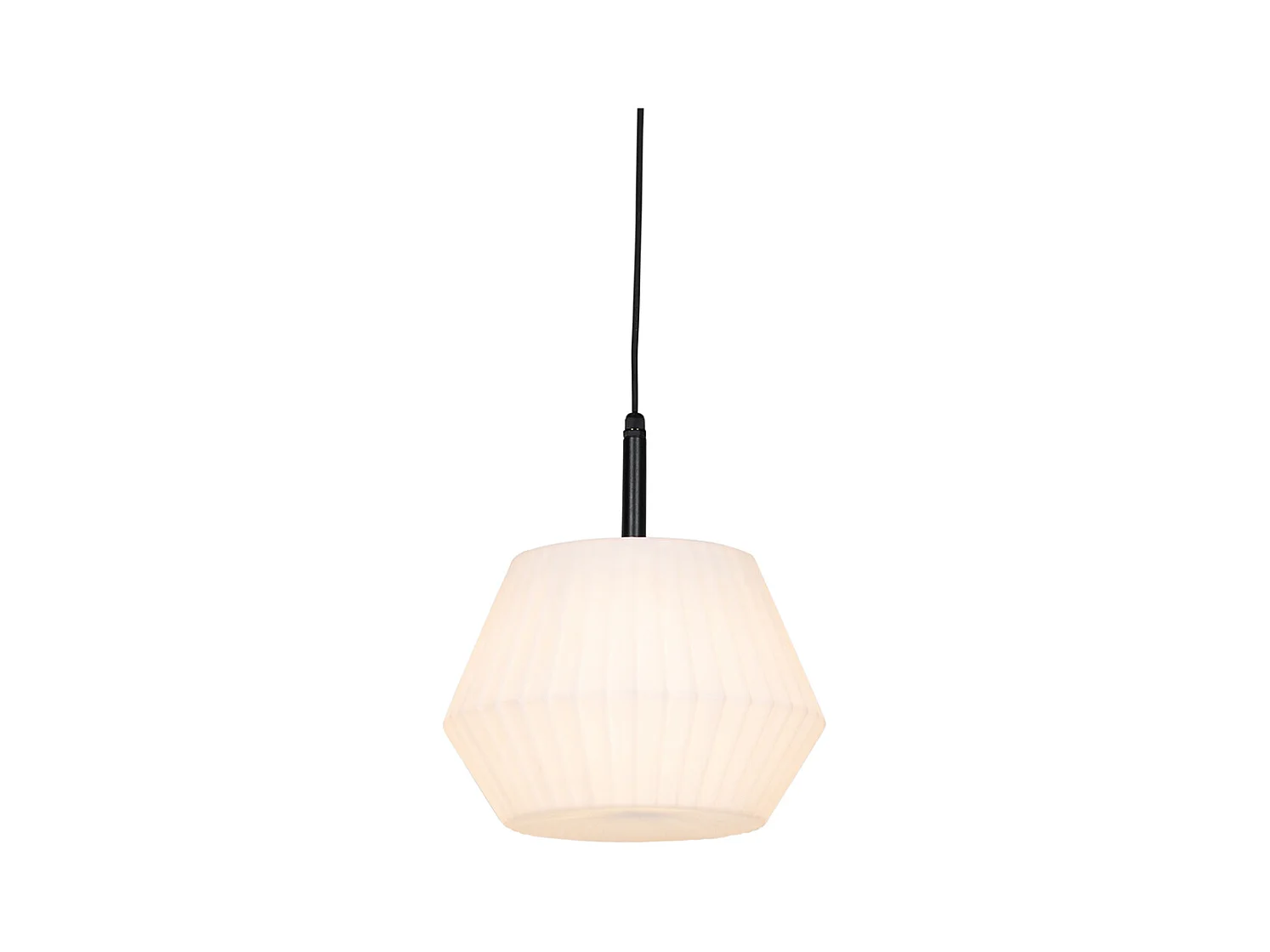 Lampe suspendue d'extérieur moderne noire avec abat-jour blanc 32,9 cm IP44 - Robbert