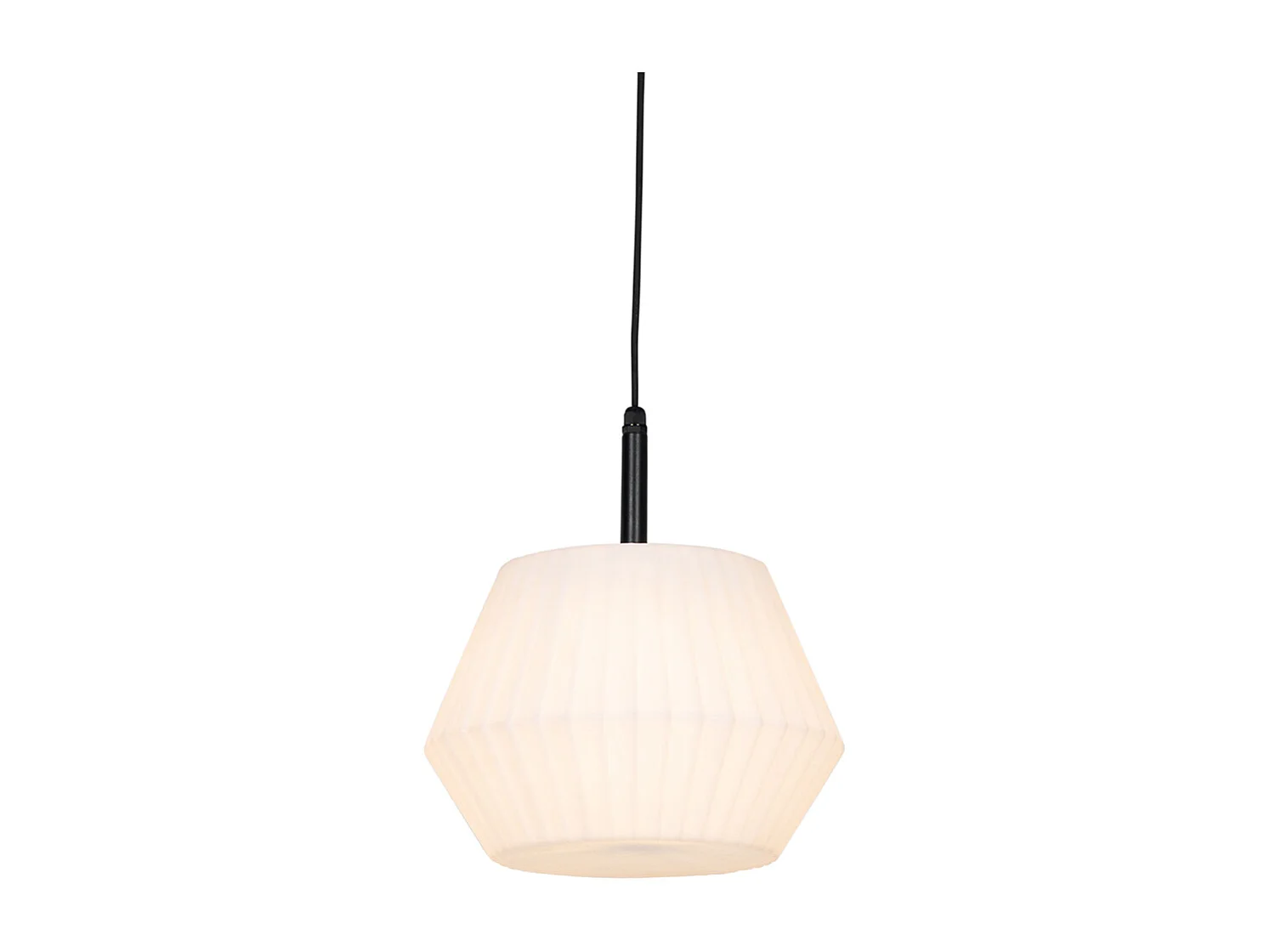 Suspension d'extérieur moderne noire avec abat-jour blanc 33 cm IP44 - Robbert