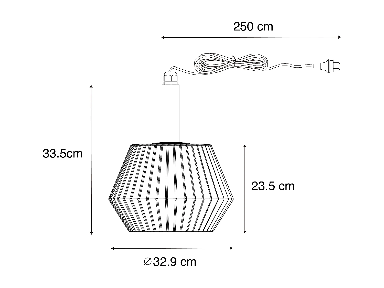 Suspension d'extérieur moderne noire avec abat-jour blanc 33 cm IP44 - Robbert