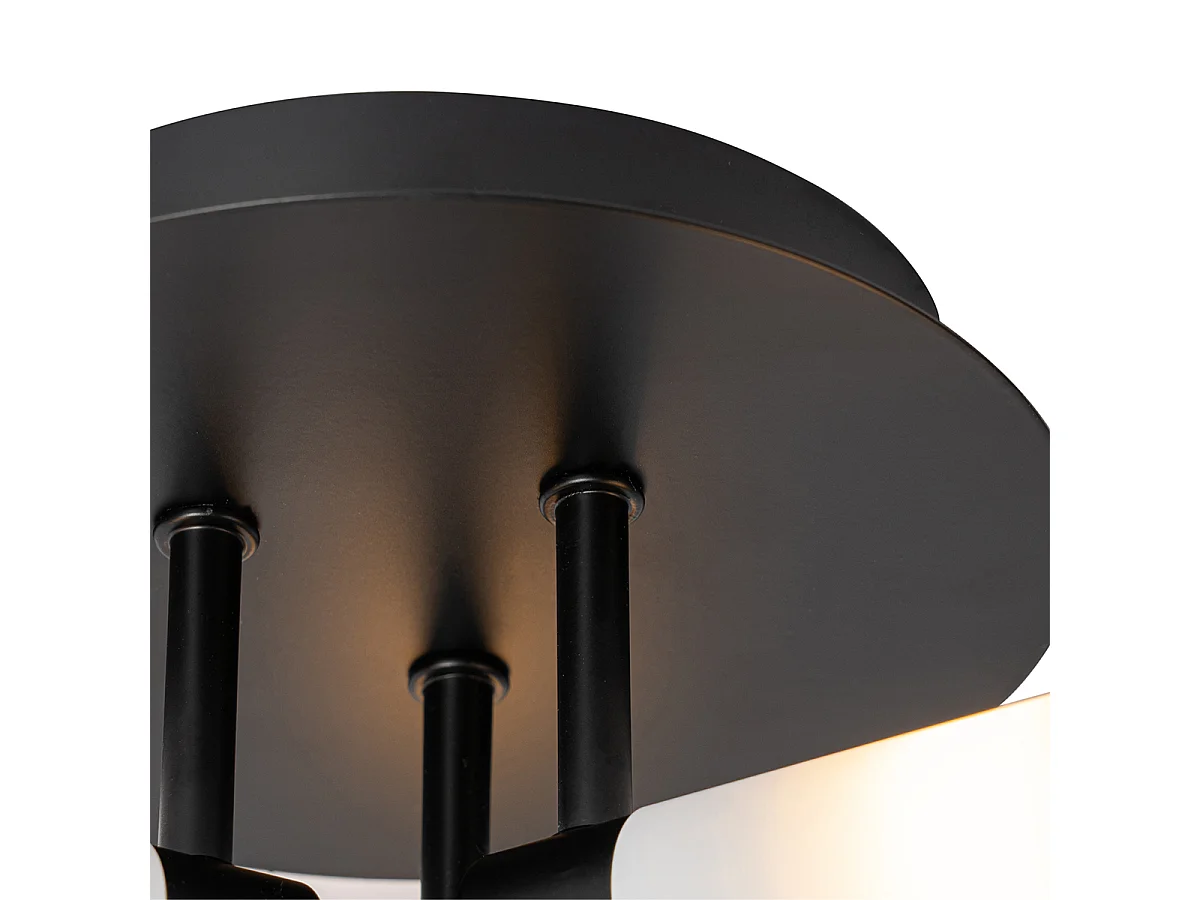 Plafonnier de salle de bain moderne noir 3 lumières IP44 - Bath