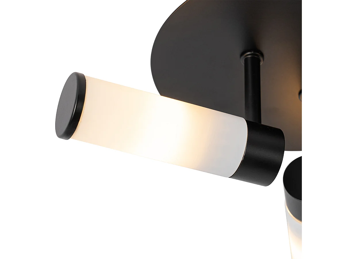 Plafonnier de salle de bain moderne noir 3 lumières IP44 - Bath