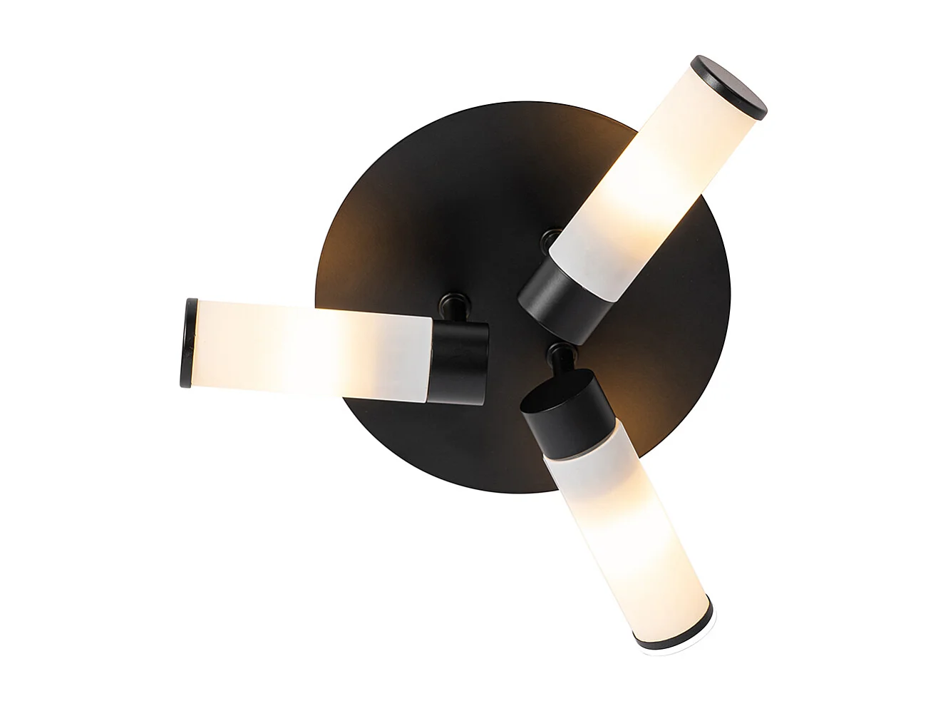 Plafonnier de salle de bain moderne noir 3 lumières IP44 - Bath