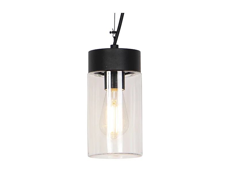 Suspension moderne noire avec verre IP44 - Jarra