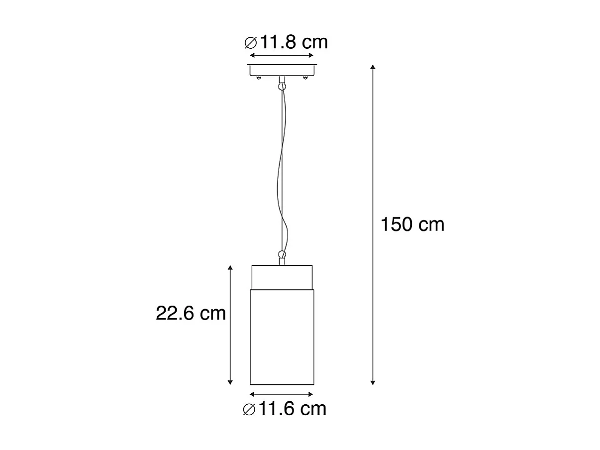 Suspension moderne noire avec verre IP44 - Jarra