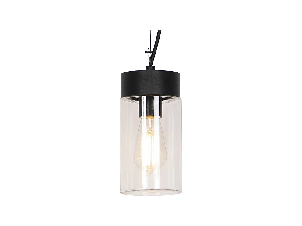 Suspension moderne noire avec verre IP44 - Jarra