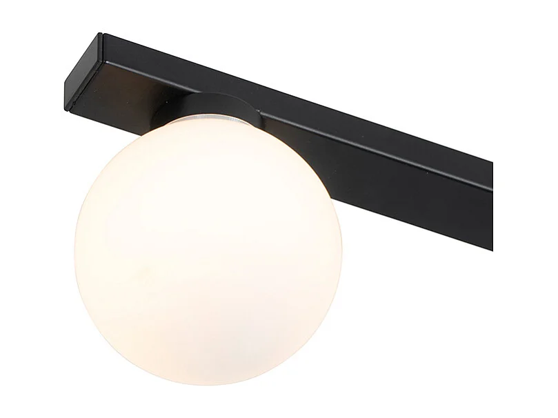 Plafonnier moderne noir IP44 4 lumières - Cederic