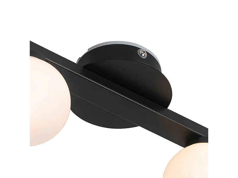 Plafonnier moderne noir IP44 4 lumières - Cederic