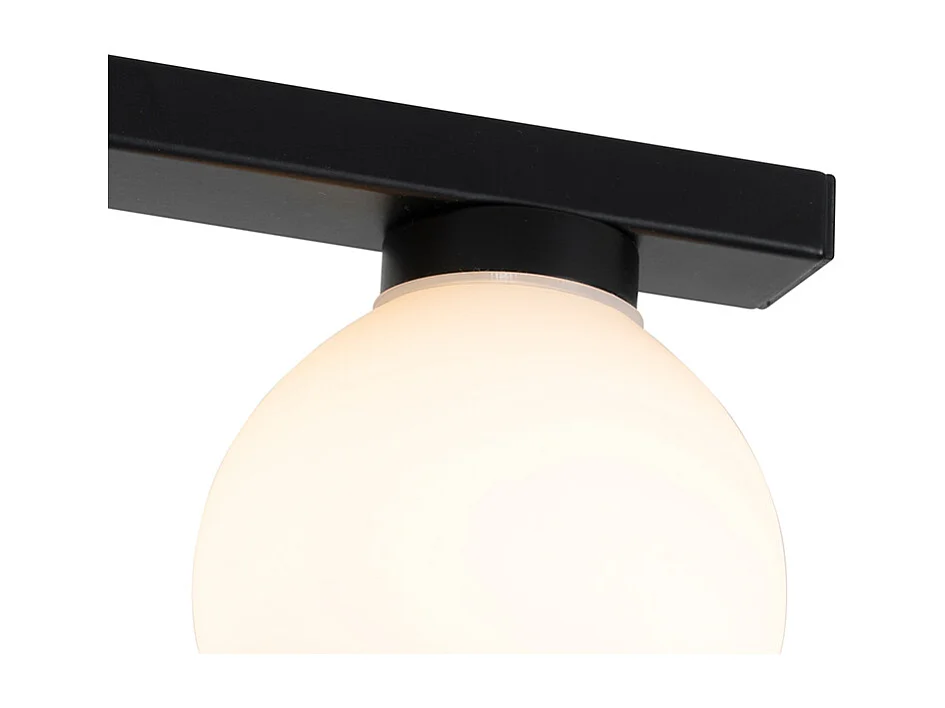 Plafonnier moderne noir IP44 4 lumières - Cederic