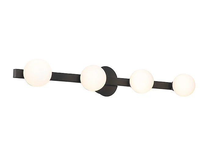 Plafonnier moderne noir IP44 4 lumières - Cederic